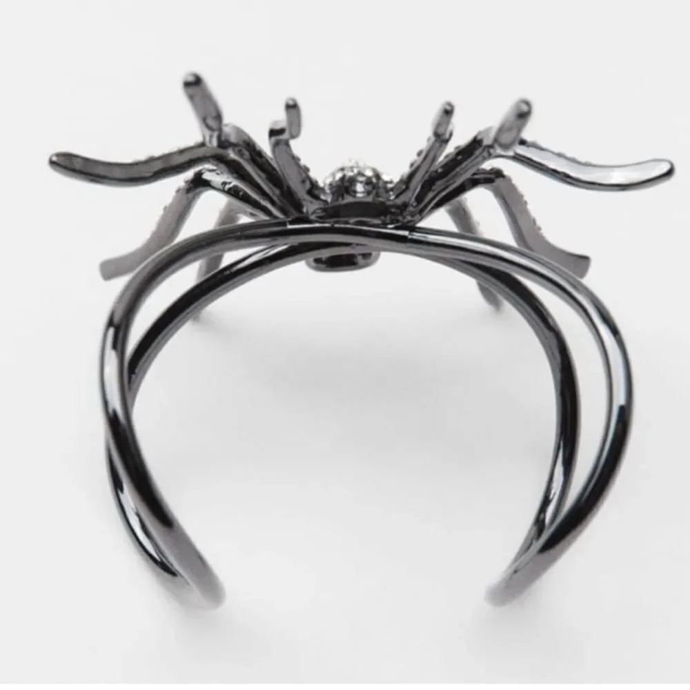 ZARA Anthracite Spider Cuff Bracelet Rhinestone | NWOT